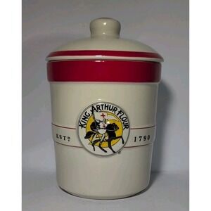 King Arthur Flour 1 Qt Ceramic Canister Crock Jar w/Lid Chantal